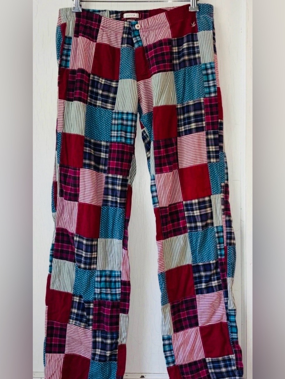 Aerie Patchwork Madras Pajama Loungewear Pants Cotton Plaid Y2K Size Small